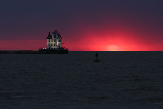 Lorain Lighthouse Sunset copyright David Ploenzke All Rights Reserved